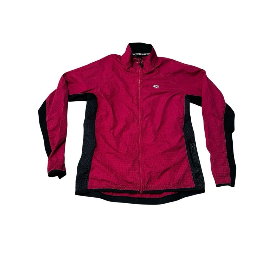 SUGOi Pink and Black Zip-Up Reflective Waterproof Bike Jacket Large